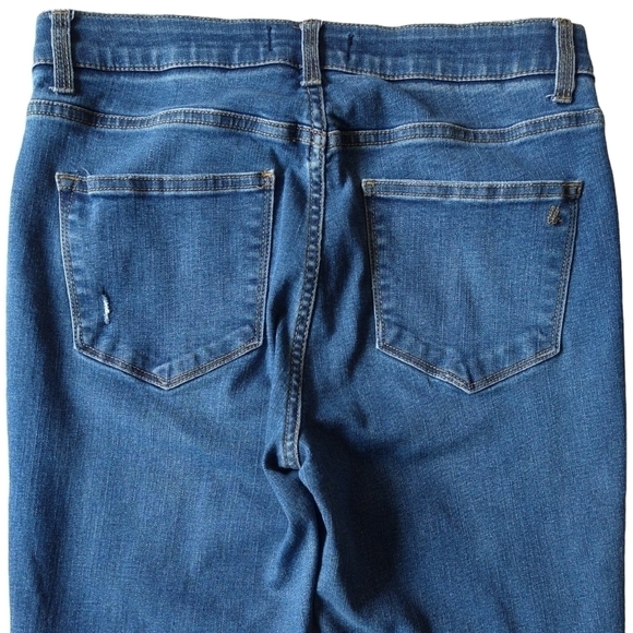 Lularoe Elastic Waistband Medium Wash Skinny Jeans Distressed Modern Stretch - Picture 4 of 10
